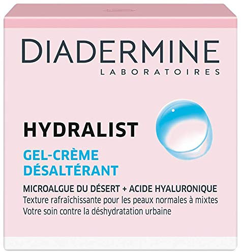 Diadermine Hydralist Gesichtscreme Gel – Durstlöschend, feuchtigkeitsspendend und erfrischend mit Hyaluronsäure – 50 ml