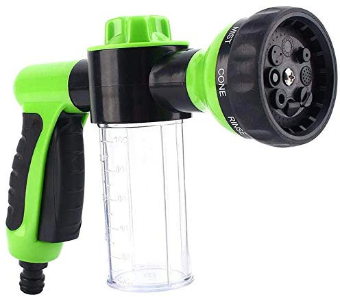Goolsky - Pulverizador de espuma para jardín, manguera de agua, boquilla de espuma, dispensador de jabón, pistola para lavado de coches, mascotas, plantas, ducha y riego
