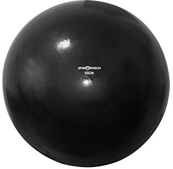 Sporttrend 24® Gymnastikball in 55cm, 65 cm, 75cm | Sitzball, Fitnessball, Yogaball, Sportball, (Schwarz, 55 cm)