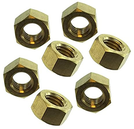 TERF® M12 Hex Hexagon Nut M12 (12mm) Brass Hex Nuts - Pack of 4