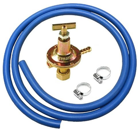 OPIROS Caja reguladora de alta presión + manguera de 3 m + bridas (regulador de alta presión + manguera + abrazaderas)