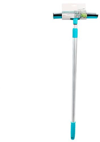 Acan Tradineur - Limpiacristales Extensible con Palo telescópico de Aluminio, escobilla de Goma y Almohadilla de Espuma, Limpieza de Ventanas, Vidrio, automóvil, Ducha, 75-125 cm