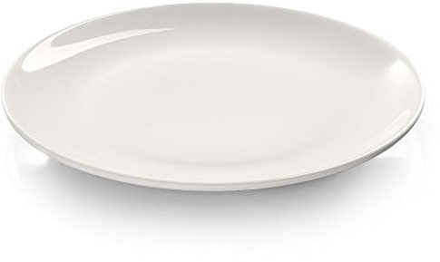 Modermo Piatto Piano in Porcellana, Diametro Ø 30 cm, linea Prima, Bianco, Elegante, Senza Bordo, Piatto per Colazione, Pranzo e Cena, Porcellana di Alta Qualità, Lavabile in Lavastoviglie