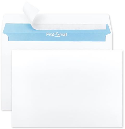 Netuno 100 Umschläge Weiß DIN C6 11,4 x 16,2 cm 90g Briefumschläge c6 ohne Fenster haftklebend Papierumschläge Premium-Qualität Briefkuverts Papier Geschäftsumschläge mit Innendruck office envelope