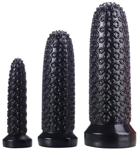 ROMANTICSI Puntello di massaggio in silicone ultra spesso e di grandi dimensioni, superficie granulare tentacolare fissa, durevole, diametro 40/65/75 mm,Nero,L