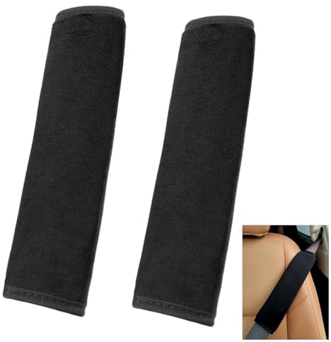 Almohadillas para Cinturones, 2 Piezas Almohadilla para cinturón, protección para cinturón, Protección para Cinturones de Seguridad de Automóviles, Mochilas y Bolsos, Negro