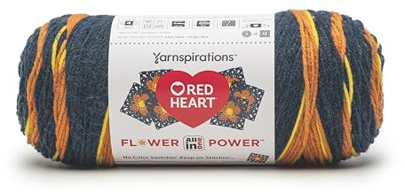Red Heart All in ONE Flower Power katelli Bronze Yarn - 3 Pack of 8.8oz/250g - 100% Acrylic - #4 Worsted (Medium) - 440 Yards - Knitting/Crochet