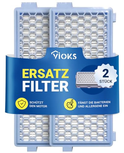 VIOKS 2 x motorfilter ersättning för Miele dammsugare filter 9616280 SF-HA50 – dammsugarfilter aktivt hepafilter lämpligt för dammsugare Miеle S8, Miеle Parquet Twister Xl