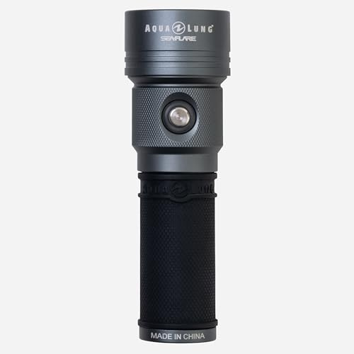 Aqualung SEAFLARE PACK -Lampe de plongée LED 1800 lumens, déflecteurs phosphorescents inclus,3 niveaux d’intensité pour une visibilité optimale, design ergonomique pour des plongées de jour ou de nuit