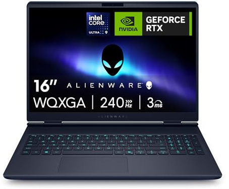 Alienware 16x Aurora Portátil Gaming AC16251 16 WQXGA 240Hz G-Sync, Intel Core Ultra 9 275HX Series 2, Nvidia Geforce RTX 5070, 32GB RAM, 1TB SSD, Windows 11 Home,Teclado AlienFX RGB QWERTY Español