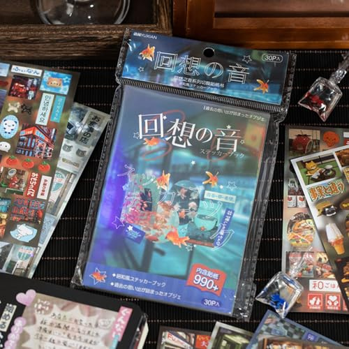 Livre d'autocollants rétro japonais, plus de 990 autocollants de dessin animé avec papier enduit artistique, kit d'autocollants tout-en-un pour scrapbooking, journal, bricolage, décoration de