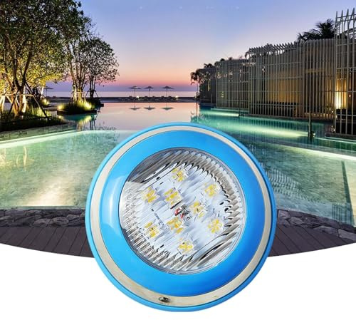 GUODDM Illuminazione Subacquea RGB - Applique Subacquea da Parete 24V, Luce LED per Piscina Interrata Impermeabile IP68, Faretti LED per Piscina PAR56 RGB, per Hotel, Patio, Villa(RGB,9w)