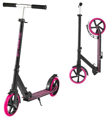 VEVOR Scooter (2 hjul) för barn från 8 år, stadsskoter, vägskoter med höjdjusterbart styre och halkfri däck och vikbar ram, sparkcykel upp till 100 kg, blå