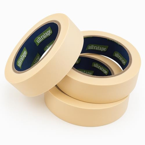 Ultratape Ultra Core Masking Tape, 24mm x 40m – Professional Painter's Tape for DIY & Decorating, 3 Roll Value Pack