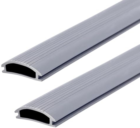 Hipzeepo Per Soglie In Alluminio Regolabili con Guarnizioni 1-5/16 X 3/8 Inserti di Ricambio In Vinile - 2 Pezzi da 36 Pollici In Vinile.
