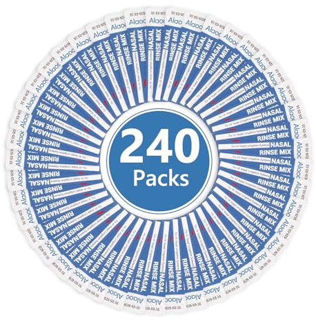 Alaoo Sachets Sel Nasal, 240x2.7g Douche Nasale Sel Irrigation Nez | Sel Irrigation Nasale Douche Nasale Kit Sinus Rinse Neti Pot