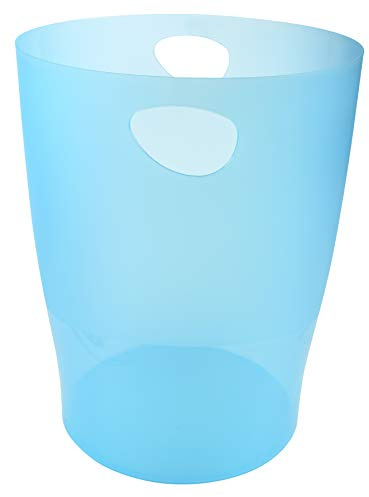 Exacompta - Ref 45383D - Ecobin Waste Paper Bin- 263 x 263 x 335mm in Size, Large Waste Capacity of 15 Litres, Easy Clean Interior -Translucent Turquoise