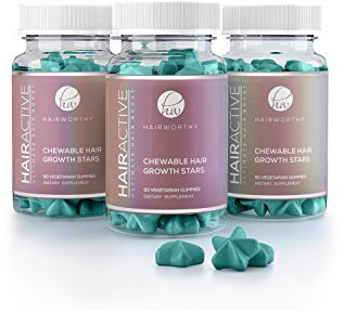 HAIRWORTHY - Chewable SCHNELLSTEN Haarwachstum Vitamine. 100% natürliche Ergänzung für längere, stärkere und vollere Haare. Mit Biotin, Folsäure und Multivitamin.