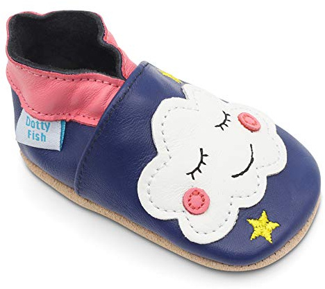 Dotty Fish Scarpe in Pelle Barefoot per Bambini - Nuvola 0-6 Mesi