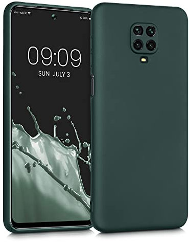 kwmobile Funda para Xiaomi Redmi Note 9S / 9 Pro / 9 Pro MAX Carcasa - Case TPU y Silicona Ultrafino - Antigolpes con Bordes elevados - Apto Carga inalámbrica - petróleo Metalizado