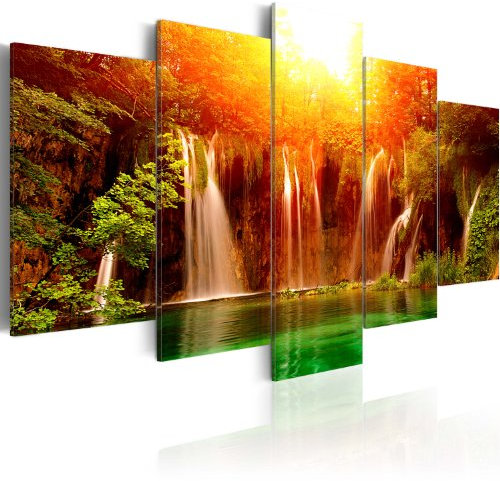 B&D XXL - Tableau Acoustique 225x112,5 cm 5 Parties - Décoration Murale Anti-Bruit Isolation Phonique Bureau Chambre Panneau Insonorisant Impression sur Toile - Abstrait 9050037