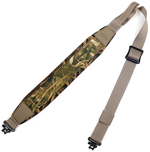 HUNTPAL Two Point Gun Sling for Crossbow, Rifle Shotgun Cross Bow Sling with Swivels, Quick Length Adjustment Metal Slider and Thumb Hole, Neoprene Padded Comfortable Hunting Shoulder Strap