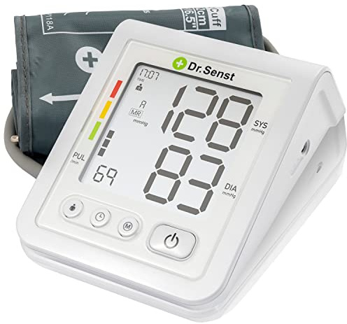 Dr. Senst Oberarm Blutdruckmessgerät mit Pulsmessung und Arrhythmieerkennung Großes Display Blutdruckgerät mit intelligentem Digitaldisplay Blutdruckmeßgerät mit einer Risikoanzeige-Option