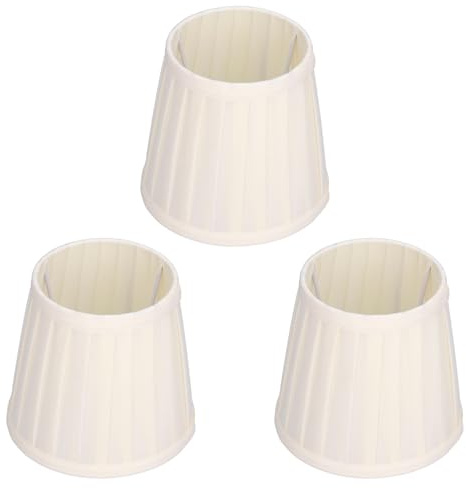 Pantallas de Tela, 3Pcs E14 Color Beige Pantallas de Araña con Clip de Lámpara de Araña de Alta Transmisión de Luz para Decoración del Hogar, 6 x 5,5 x 4 Pulgadas