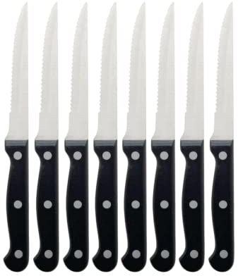 ZYBUX - Steak Knives Set of 8 - Dishwasher Safe Steak Knives Stainless Steak Knife Serrated - Dinner Knives