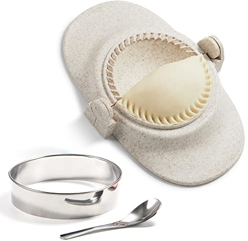 MUMSUNG Empanada Maker Press, 5 Inch Extra Large Dumpling Maker Set with Dough Cutter, Dumpling Mold Set for Pierogi, Pastelitos, Calzone, Turnovers, Chinese Dumpling 5