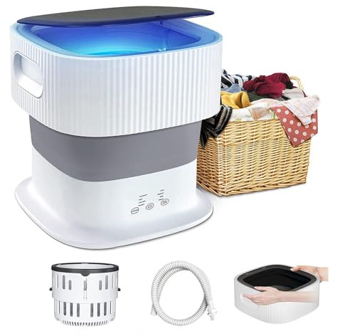 Lavadora Plegable PortáTil ， Lavadoras 9L Con Blu-Ray 360°,Pantalla Táctil ， Minilavadoras Portatiles para Ropa Interior HigiéNica Limpia