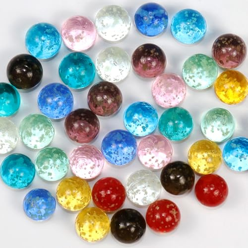 FSWWSF 40 Pieza Canicas de Cristal, Canicas para niños, Puntos Multicolor para Juegos de Carreras de canicas, Bricolaje y decoración del hogar