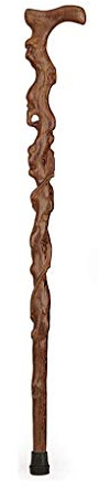 RUHEN Bastón, muletas para Ancianos, bastón de Madera Maciza, Tallado Hueco de Madera Entera de 90 cm de Largo, se Puede truncar según Sea Necesario