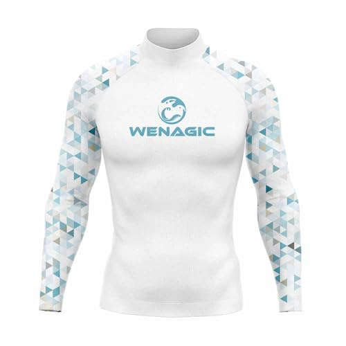 Surf Dykning Långärmad Skins Rashguard Snabbtorkande Simning Löpning UPF 50+ Surfing Strand Rash Guard T-shirts Gym Kläder, 9, M