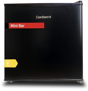 Corberó - Nevera pequeña - Mini Bar| CFMMB44BL | 49x47x45 cm | Capacidad 43L | Rango 1-10ºC | Puertas Reversibles | Patas Niveladoras | 41 Db | Eficiencia Energética E | Negro