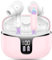 Wireless Earbuds, Wireless Headphones Bluetooth 5.3 with 4 ENC Noise Cancelling Mic, 40Hrs Bluetooth Earphones, 14.2mm Drivers In Ear Earbuds, 2024 Deep Bass Stereo Ear Buds IP7 Waterproof/LED Pink