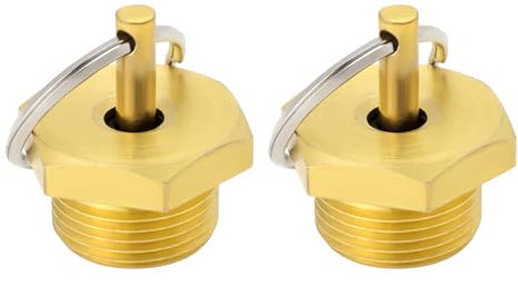 SG Store 2Pcs M22x1.5 Brass Drain Valve External Thread 27mm Hex Diameter Safety Valve for Truck Boilers Air Compressors Chemical Manufacturing with Pull Ring