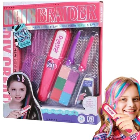 Hårfärgningsset leksak,Hårfärgningsset leksak Säkra flerfärgade | Tvättbar för barn Rollspel Frisörsalong Kit Kreativt roligt Fantasifullt stylingaktivitet Barnsäkert Åte