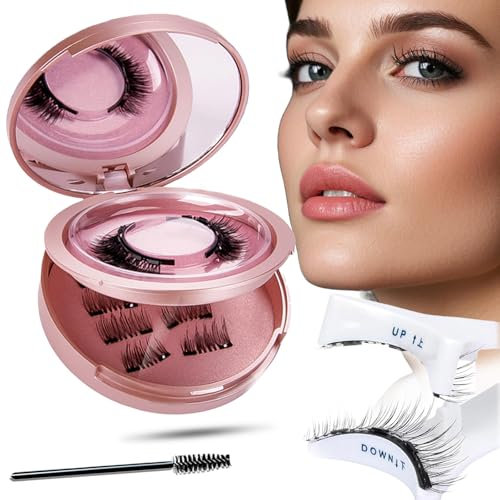 Magnetische Wimpern Natürlicher Look 3D Künstliche Wimpern Magnetisch mit Applikator Magnet Wimpern Wiederverwendbar Magnetic Lashes Kit Magnetwimpern ohne Eyeliner Geeignet für Anfänger Einfach
