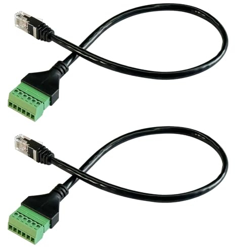 PENGLIN 2pcs RJ11 Adattatore morsettiera a vite maschio a 6 pin per cavo di prolunga per telefono Cat3, RJ12 6P6C to 6pin Terminal Extension Cable