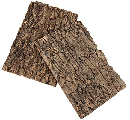 CVUTOVO Plateforme D'écorce pour Reptiles en 2pcs, Décor Terrarium Écorce d'arbre Naturelle pour Tortue Grimpant, Lézards et Petites Araignées, Support d'escalade et Repos