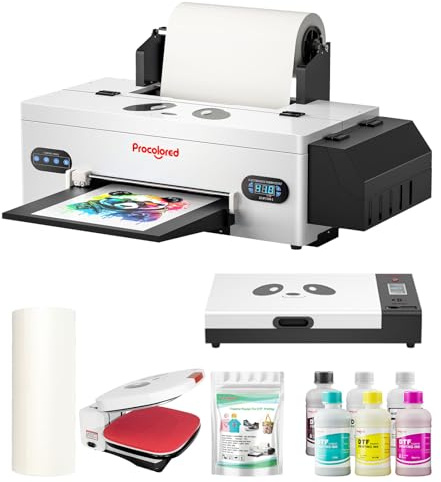 Procolored F13 Imprimante Textile A3 L1800 DTF avec Four et Presse à Chaud. Kit d'impression par Transfert DTF Complet pour t-Shirts, Sweats à Capuche et Tissus.
