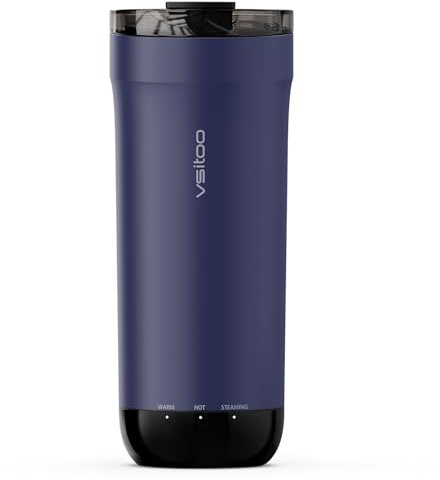 VSITOO S5 16oz Self Heating Travel Mug, Car & Desktop Charging Included