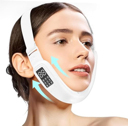 V Face Massaggiatore Viso Antirughe Lifting Tonificante, Lifting Massaggiatore Viso，Viso Lifting per Ridurre il Doppio Mento Massaggiatore Viso Antirughe 5 Modalità Interno ed esterno