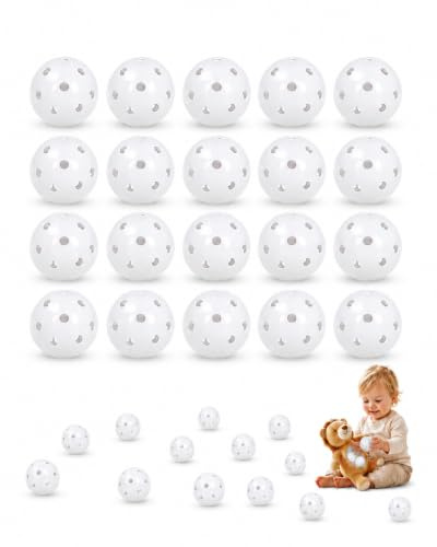 RAVNIX 20 Boules Hochet Ø 24mm, Grelots à Coudre pour Doudou, Peluche et Poupée | Boîte à Bruit Lavable et Sécurisée