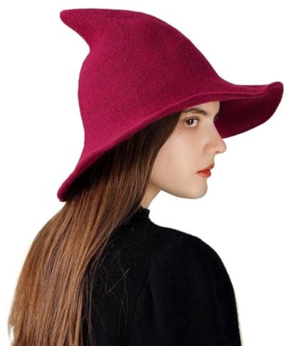 Sombreros de para mujer Tocado Vintage Halloween Ala Ancha Puntiagudo
