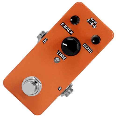 GALPADA Pedal de Retardo para Guitarra Eléctrica Diseño Compacto y Ajuste Fácil de Tono, Color Naranja, Adecuado para Tocar Momento y Lugar