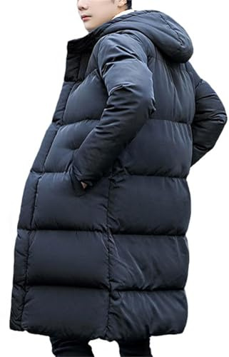 Dunkappa för män lång vinterjacka varm pufferjacka quiltade jackor med huva parkas dragkedja förtjockad vinterrock termiska jackor för män