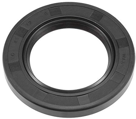 sourcing map Oil Seal TC 45mm x 72mm x 8mm Nitrile Rubber Cover Black | Double Lip w/ Spring for Bearing Shaft