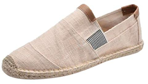 FRAUIT Espadrillas Classiche in Tela Mocassini Uomo Eleganti Estivi Pantofole Ragazzo Chiuse Estive Scarpe Uomini Estive Senza Lacci Loafers Men Scarpe Antinfortunistica Estive Leggere Traspirante